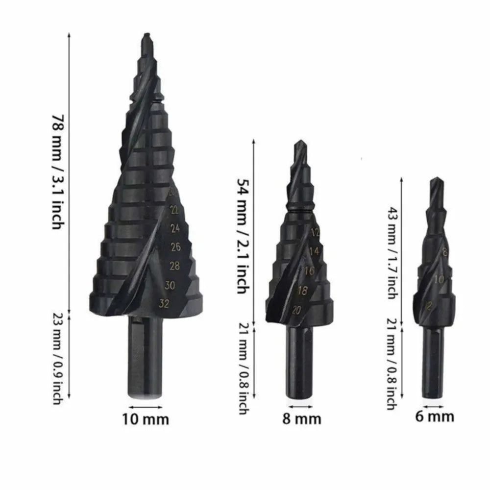 Steel Nitrogen Spiral Triangle Shank Drill Bit Set BL-TL266