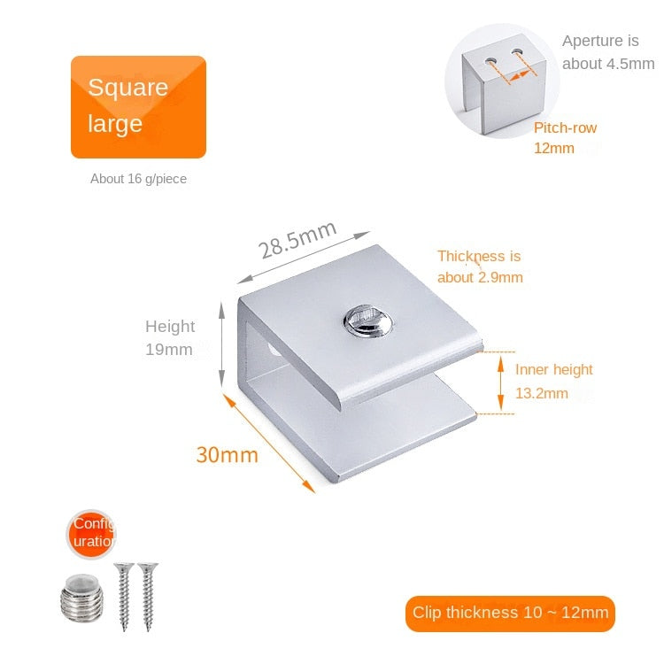 4pcs L&T Type Right Angle Fixed Glass Clip BL-TL118