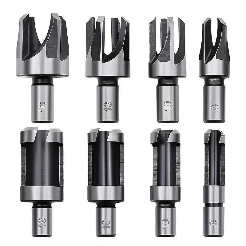 8 PCS High Carbon Steel Wood Hole Plug Milling Cutter Set BL-TL646