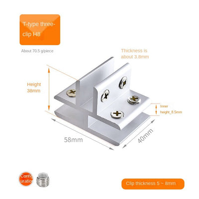 4pcs L&T Type Right Angle Fixed Glass Clip BL-TL118