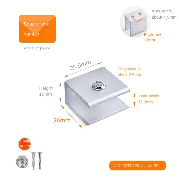 4pcs L&T Type Right Angle Fixed Glass Clip BL-TL118