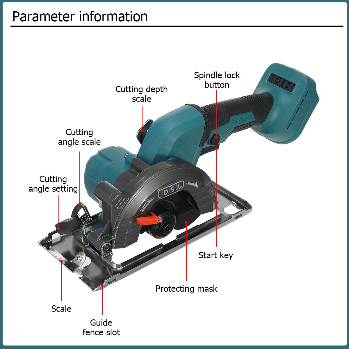 Brushless Cordless Electric Circular Saw Cutting Machine BL-TL171