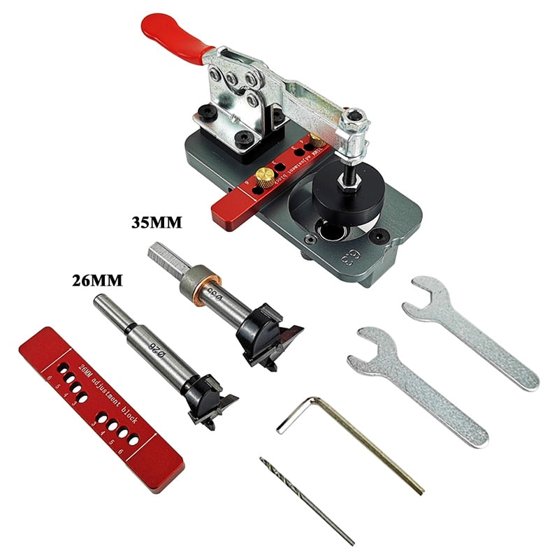 Concealed Hinge Jig 26mm/35mm Hinge Boring Bit Woodworking Drilling Guide Locator BL-TL11