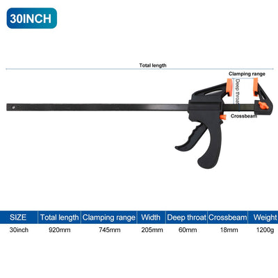 6/8/10/12/18/24/30 Inch Work Bar F Clamp BL-TL38